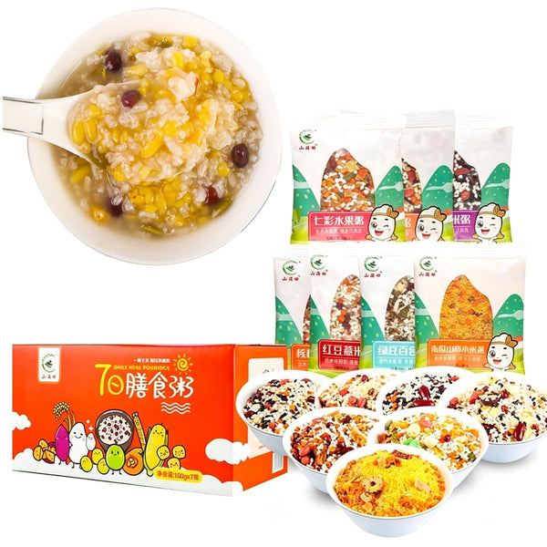 xapuo 7-Day Whole Grain Porridge Sampler Kit, 7 Flavors 28 Ingredients, 100gx7 Packs,