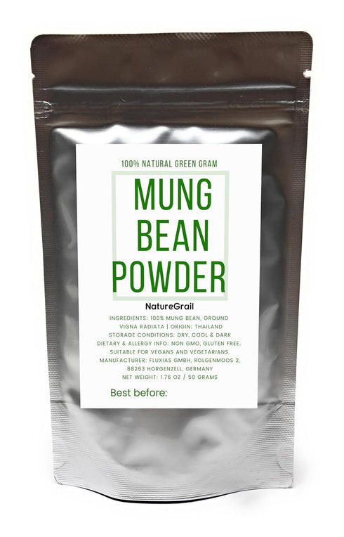 100% 1.76oz/50g Mung Bean Powder, Made From Vigna Radiata - Pure Green Gram, Natural Moong Bean Powder - Net Weight: