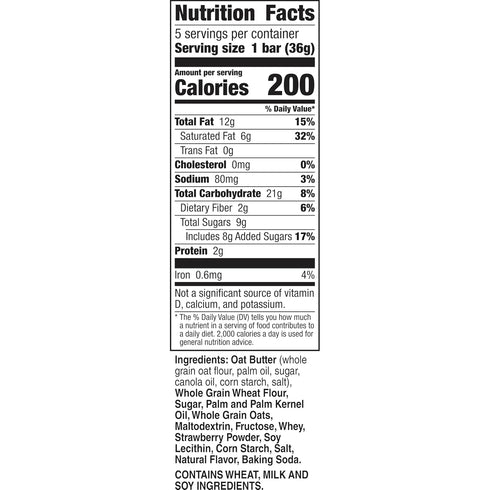 5 6.5 oz Nature Valley Crispy Creamy Wafer Bars, Strawberry, Whole Grain, Bars