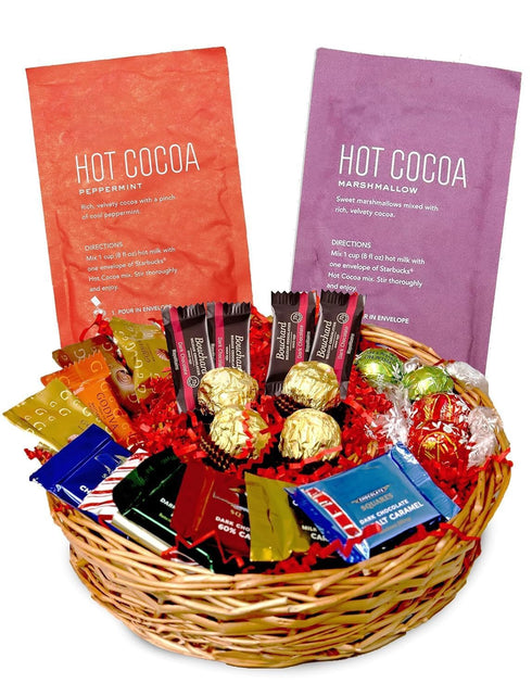 Christmas Gifts Chocolate Tray Premium Gourmet Assorted Chocolates with Hot Cocoa (Peppermint