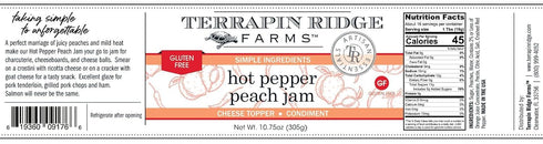 10.75 Terrapin Ridge Farms Hot Pepper Peach Jam with Mild Heat Ounce Jar