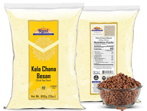 28oz (1.75lbs) 800g Rani Kala Chana Besan (Chick Peas Flour) ~ All Natural | Vegan | Gluten Friendly | NON-GMO | Kosher