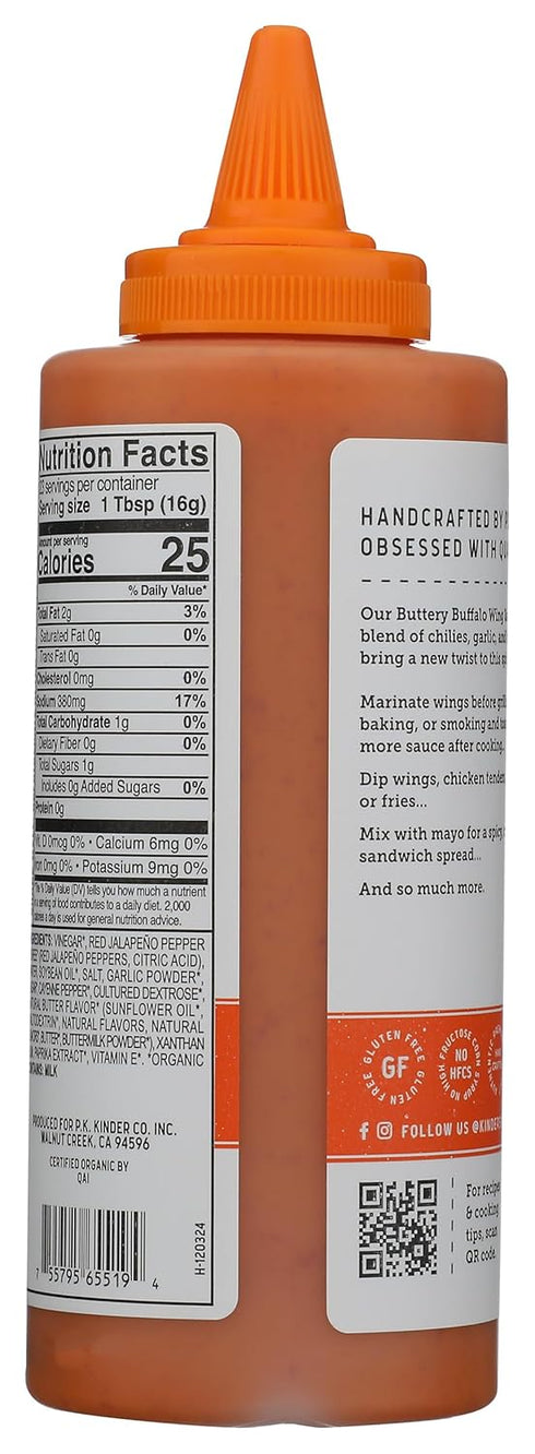 13.4 OZ KINDERS Organic Buttery Buffalo Wing Sauce