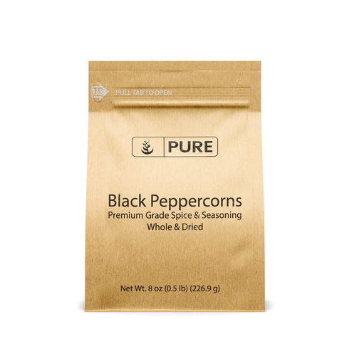 Pure Original Ingredients Black Peppercorns (8 oz) - Eco-Friendly Seasoning Flavoring Agent