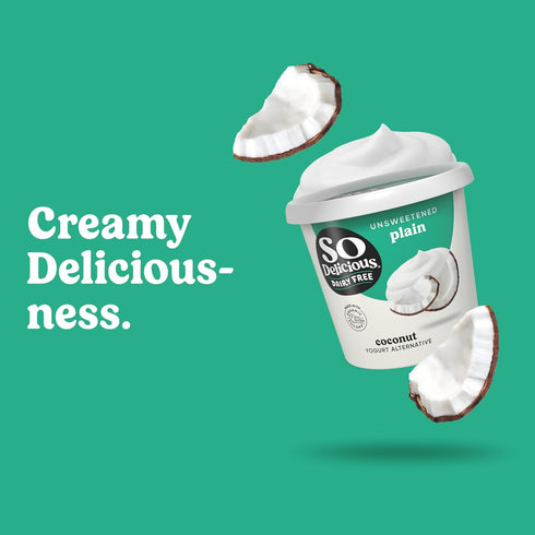 SO DELICIOUS 24 oz Dairy Free Coconut Milk Yogurt Alternative, Unsweetened, Plain, Vegan, Gluten Free, Non-GMO, Creamy