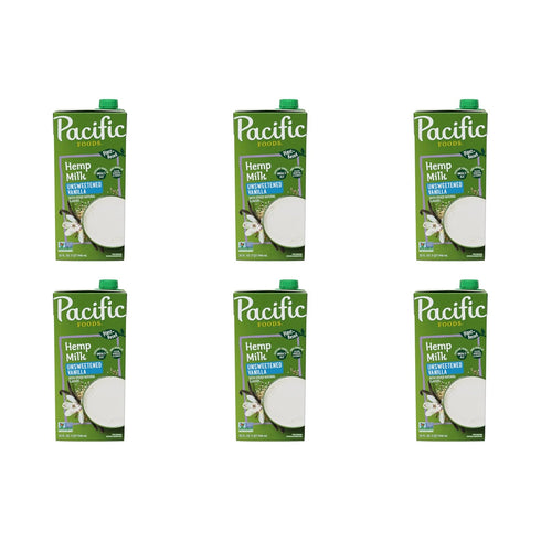 Pacific Foods Unsweetened Vanilla Hemp Milk, Plant Based Milk, 32 oz Carton
