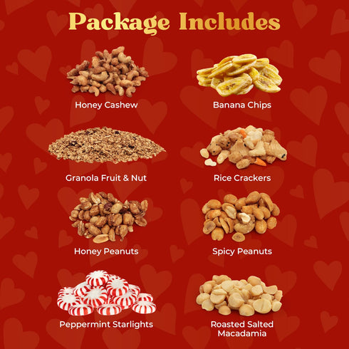 6 Christmas Gift Baskets - Tier Indulgence Nuts Gift Basket Tower with Filled With Snacks & Nuts - Gourmet Food