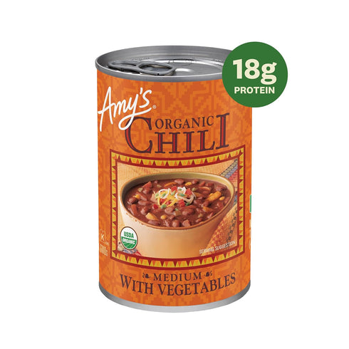 14.7 oz, Pack 6 Amy's, Chili, Gluten Free, Vegetarian, Vegetable, Organic, Medium Spice, Jalapeo Pepper