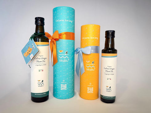 VitaBlu 250ml 771 24/25 Mediterranean Sardinian Organic Extra Virgin Olive Oil High Polyphenols mg/kg New Harvest