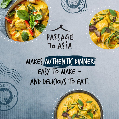 Passage to Asia Simmer 255g Curry Sauce - Yellow Thai Curry Sauce - Authentic Mild Spice Yellow Curry Asian Food