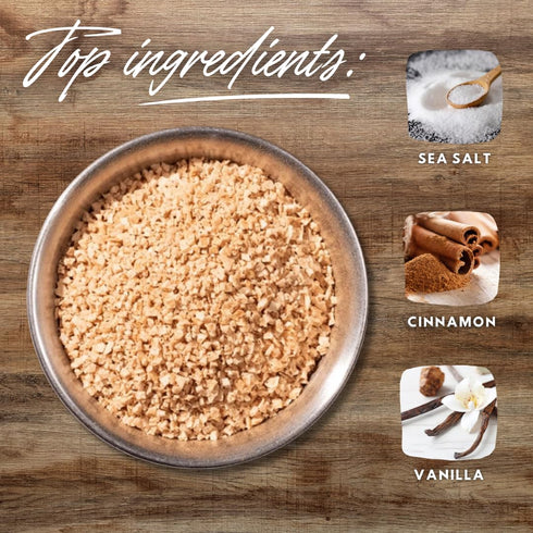 Salted Perfection 2.5 Cinnamon Vanilla Flavored Gourmet Finishing Salt - Fine Salt Flakes Natural Flavored Sea Salt