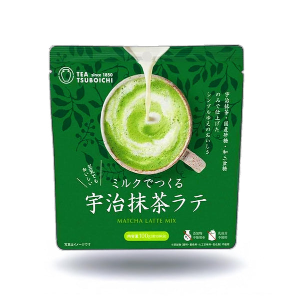 Tsuboichi Matcha Latte Mix, Uji Matcha Powder, 100g, 10 Servings, Dairy-Free