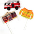 24 Pack Fireman Firefighter Cupcake Toppers - Fire Truck and Fire Extinguishing Cupcake Toppers for Birthday Party