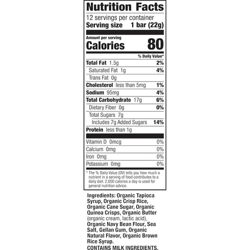 Pack, 12 9.36 oz Annie's Organic Original Crispy Snack Bars, Gluten Free, Value Bars