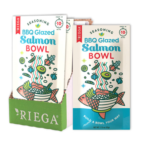 Riega BBQ Glazed Salmon Bowl Seasoning Blend, Organic Spice Mix for Seafood