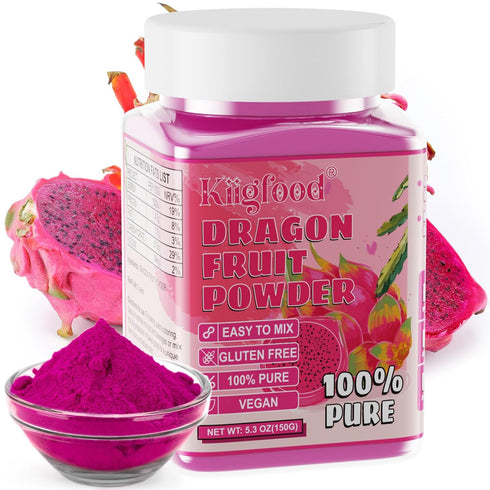 Dragon Fruit Powder - Kiigfood 5.3 oz/150g Natural Fruit Powder, Freeze-Dried Pink