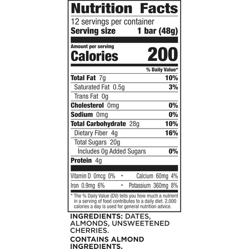 20.4 oz, 12 Larabar Cherry Pie Fruit and Nut Bars, Gluten Free and Vegan, Ct