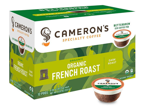 Cameron's Coffee Single Serve Pods, Organic French Roast, 12 Count (Pack of