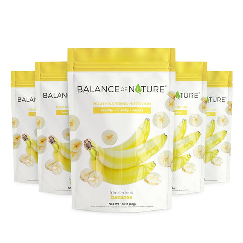 Balance of Nature Freeze-Dried Bananas (5 Pack) 100% Real Fruit, Crunchy Banana