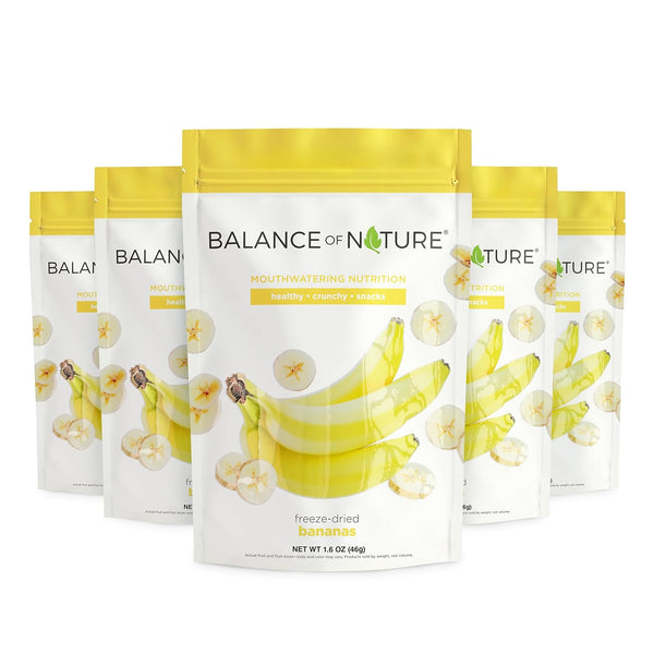 Balance of Nature Freeze-Dried Bananas (5 Pack) 100% Real Fruit, Crunchy Banana