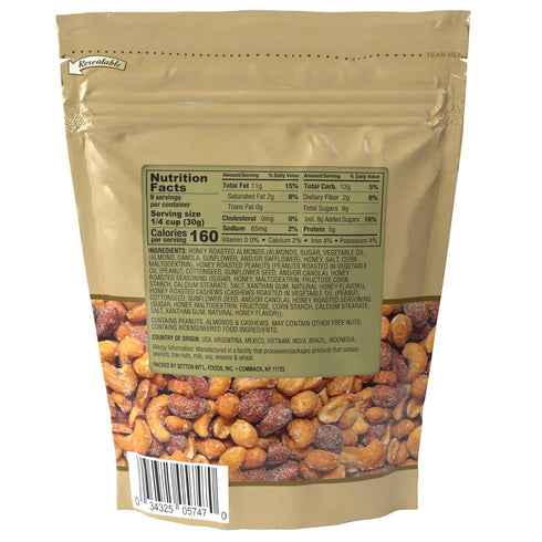 9 Oz. Honey Roasted Mixed Nuts Bag, Kosher