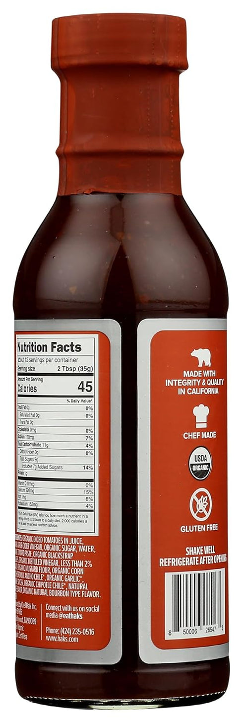 HAKS Organic Chipotle Bourbon Bbq Sauce, 14.25 OZ