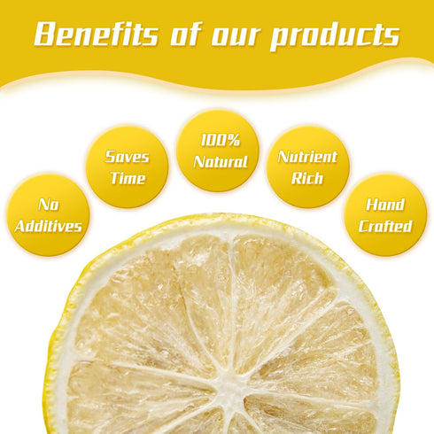 Haomly -90g/3.17oz -100% Dehydrated Lemon Slices Natural Freeze Dried Lemon Slices-Dried Lemons for Cocktails