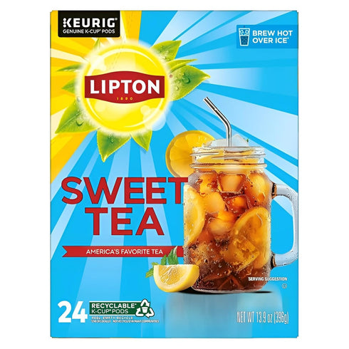 Lipton Southern Sweet Black Tea K-Cup Pods 24-Count Rainforest Alliance Certified Iced