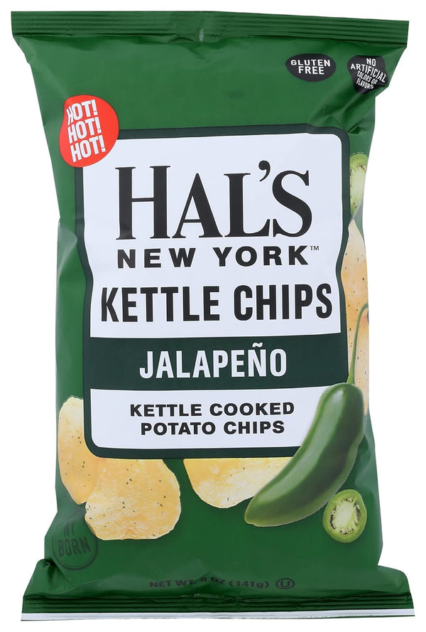 Hal's New York Kettle Chips, Jalapeo Kettle Cooked Potato Chips, No Artificial Colors or Flavors,