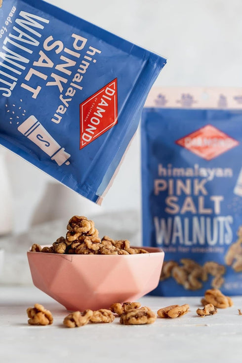 4 oz. (4 Pack) Diamond of California Himalayan Pink Salt Walnut Snack Nuts
