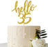 Hello 35 Cake Topper – 35th Birthday / Anniversary Party Decoration Supplies (Gold, Hello 35)