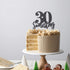 30 Something Cake Topper Double Sided Black Glitter Sign for 30th Birthday Party Decorations