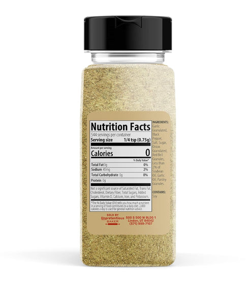 (14.4 Unpretentious Garlic Pepper, Versatile Seasoning, Salty & Savory Flavor, Delicious Seasoning Blend Ounce)