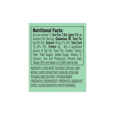 1.62 oz (Pack 12) AriZona Green Tea with Ginseng and Honey - On-the-Go Water Enhancer, fl Bottle