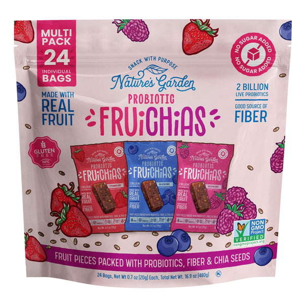 Nature's Garden Probiotic Fruichias Variety Pack - 24 Pack x 0.7oz, Probiotic