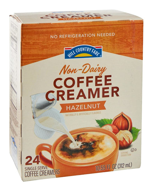 HEB 3 Pack Country Cups(24 Vanilla/24 Hazelnut/24 72--- Hill Fare Non-Dairy Coffee Creamer Single Serve French