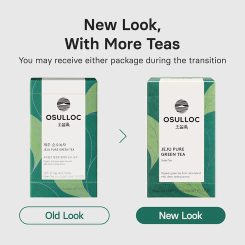OSULLOC Pure Green Tea, USDA Organic, Premium Blended Tea from Jeju, Tea Bag Series 20 Count