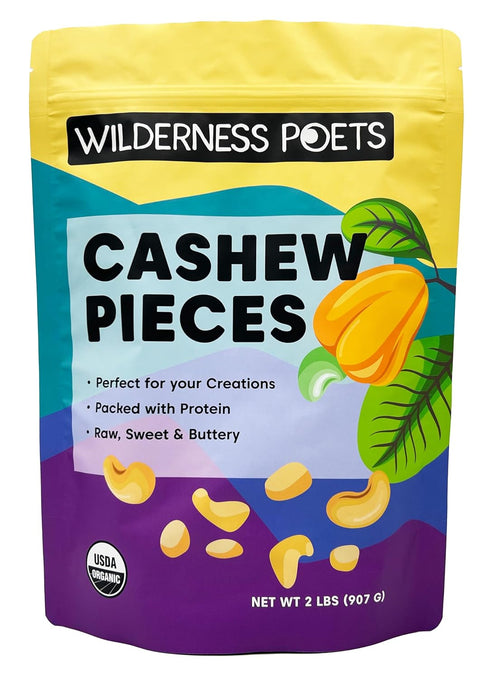 Wilderness Poets, Organic Cashew Pieces - Raw, Unsalted (2 Pound - 32