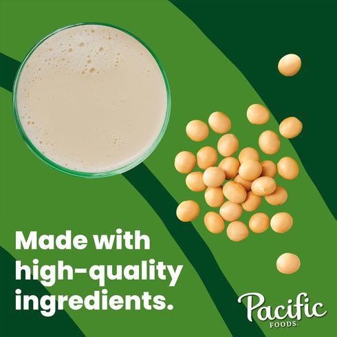 32 oz (Pack 5) Pacific Foods Original Ultra Soy Milk, Plant Based Milk, Carton