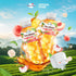 6 Pack 15.3 oz Mogu Mogu Peach Iced Tea with Nata de Coco (Coconut Jelly) Chewy Bubble Tea Alternative, Refreshing