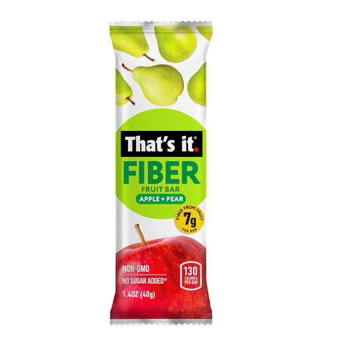 (12 Count), 7g 3 130 12 Thats it. High Fiber Fruit Bars Pear Fiber from Real Fruit, Ingredients, No Added Sugar