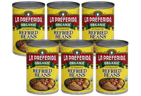 La Preferida Organic Refried Beans, 15 oz (Pack - 6)