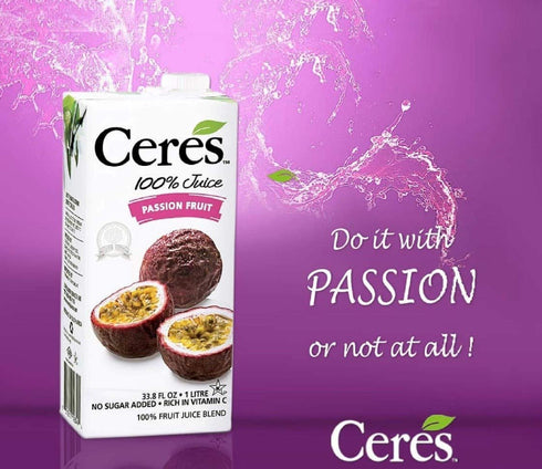 Ceres 100% 33.8 OZ (Pack 6) All Natural Pure Fruit Juice Blend, Passion Fruit - Gluten Free, Rich in Vitamin C, No