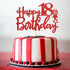Red Glitter 18th Birthday Cake Topper - Happy Eighteen Cake Topper - Cheers to 18 Years Party Decorations