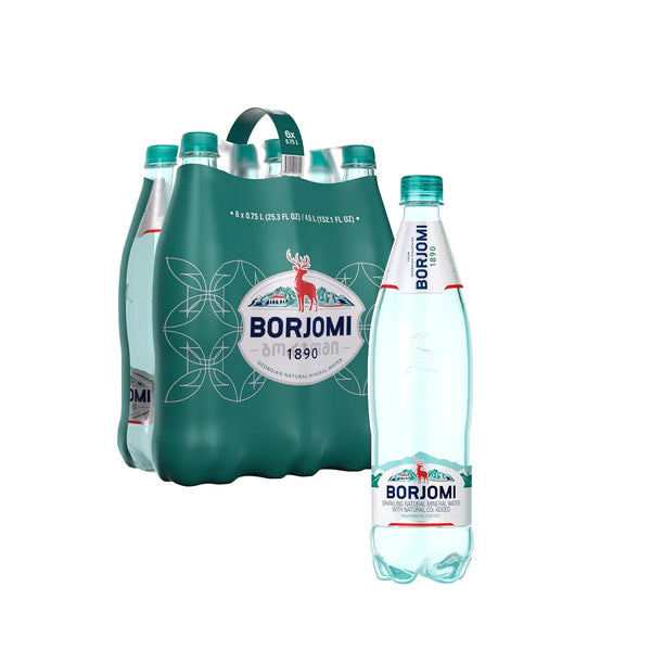 BORJOMI Sparkling Natural Mineral Water, with Natural Gut-Healthy Minerals, Naturally Alkaline, Crispy