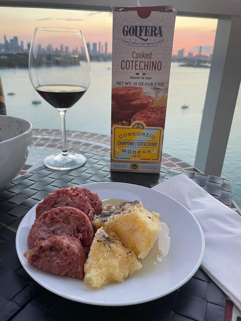 17.5 oz 500 (Pack 1) Golfera Cotechino Authentic Italian Pork Sausage, Charcuterie Meat, Pre-Cooked Breakfast Sausage
