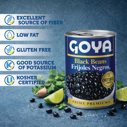 15.5 (Pack 8) Goya Foods Black Beans, Ounce