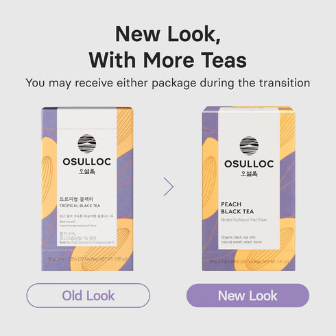 OSULLOC Peach Black Tea (Tropical Mango & Peach Flavor), Premium Fruit Tea Blend, 20 Count Teabags