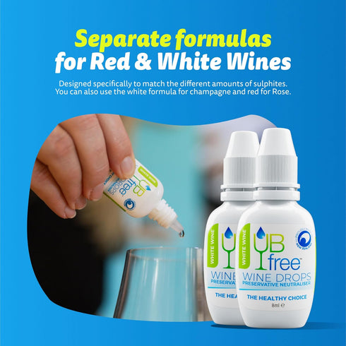 1 Pack UBfree Wine Drops - Sulfite and Histamine Remover for White Wine - - Made in New Zealand - Natural, Odorless