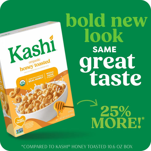 13.6oz (1 (Pack 4) Kashi Breakfast Cereal, Organic, Whole Grain, Honey Toasted, Box Box)